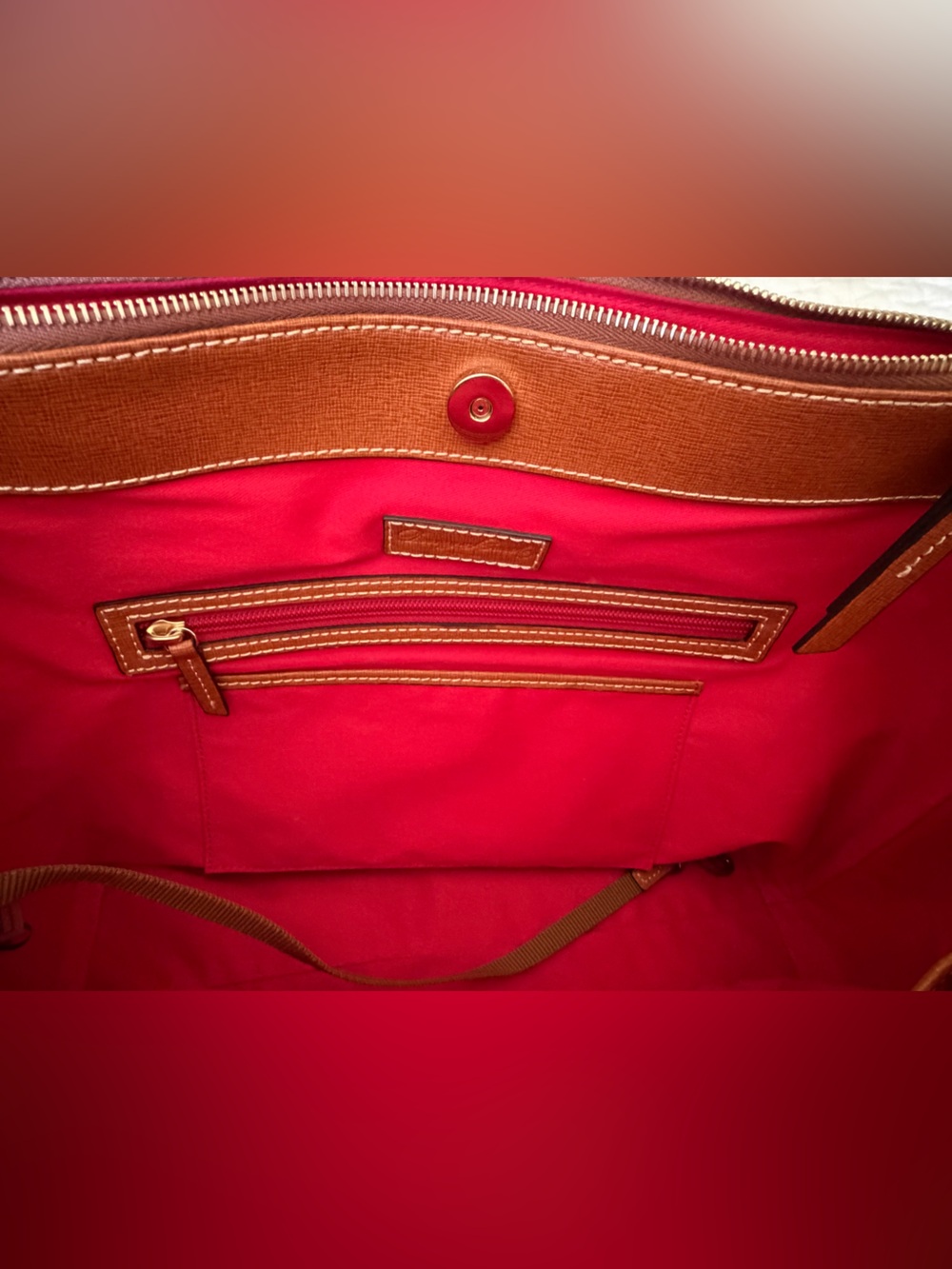 Dooney & Bourke Natural Tan Color “Willa” Leather Zip Top Satchel - Picture 11 of 12